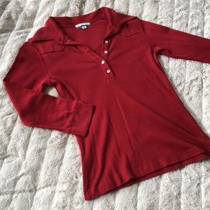 Anthropologie western 3/4 sleeve‎ collared polo